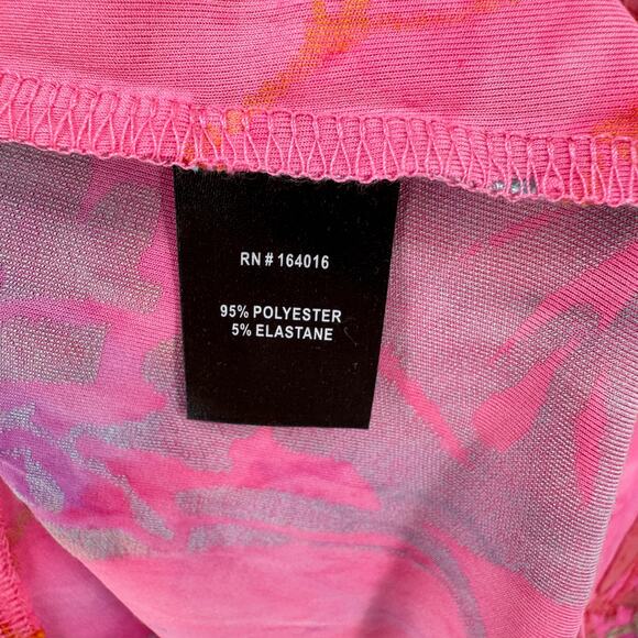 New Calessa Jacquard Knit Burnout Tie Dye Abstract Print Shirt Petite Size S - Picture 7 of 7